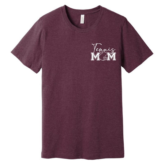 Tennis Mom Pocket Tee – Youth & Adult Sizes (Maroon Black &