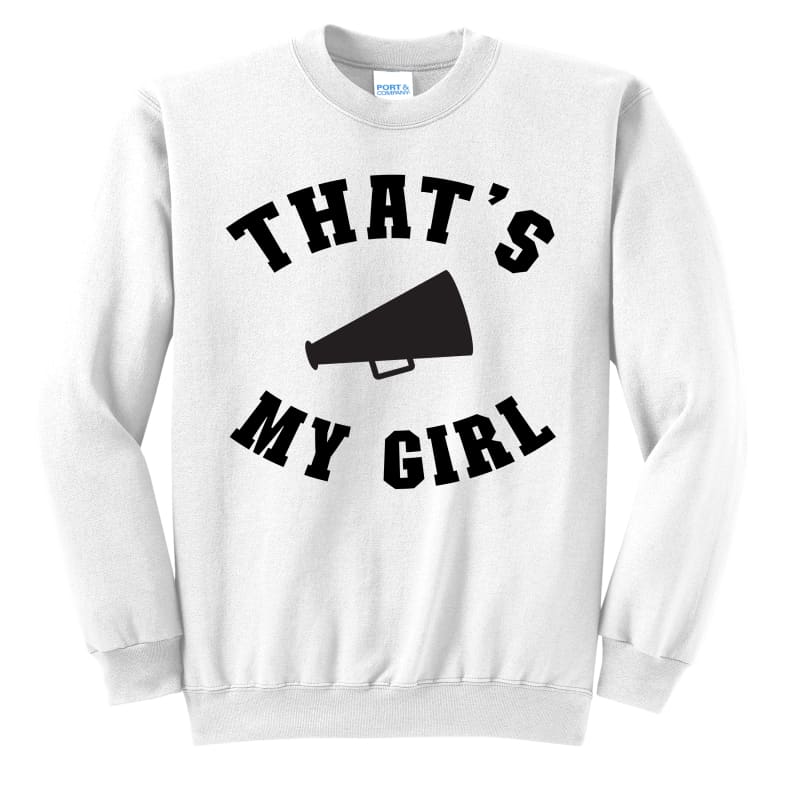 That’s My Girl Cheer Sweatshirt – White Gray & Black
