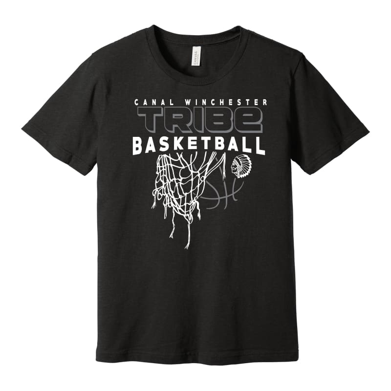 Tribe Basketball Net Tee – Youth to Adult 3XL (Black Grey