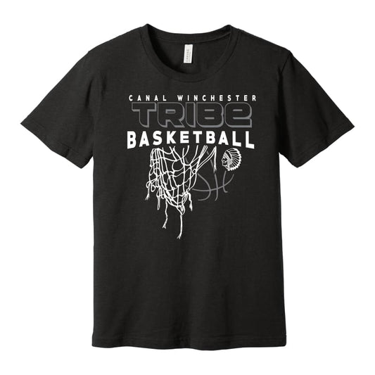 Tribe Basketball Net Tee – Youth to Adult 3XL (Black Grey