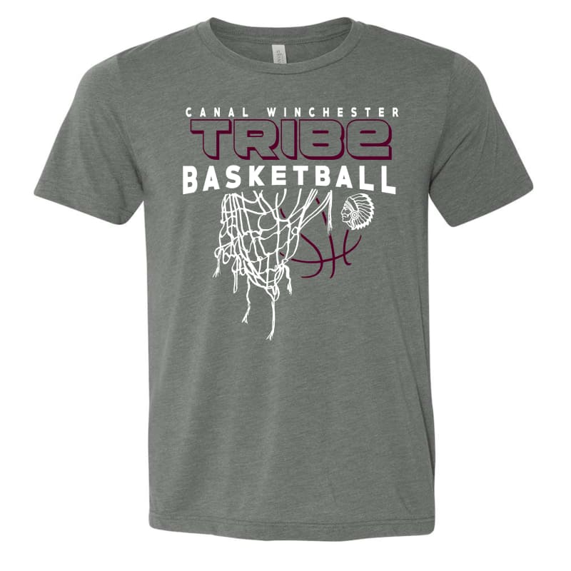 Tribe Basketball Net Tee – Youth to Adult 3XL (Black Grey