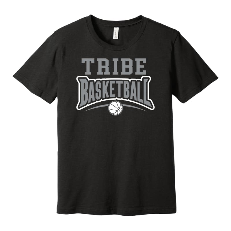 Tribe Basketball Tee – Youth to Adult 3XL (Black Grey