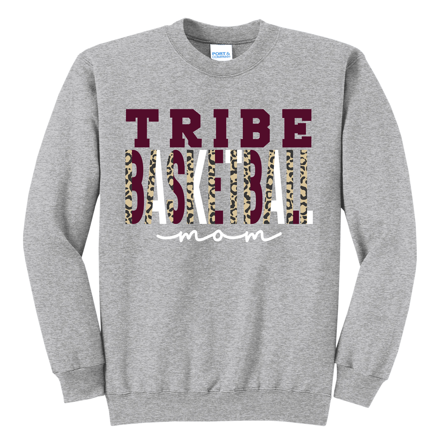 Tribe Basketball Mom Leopard Grey Sweatshirt – Canal Winchester