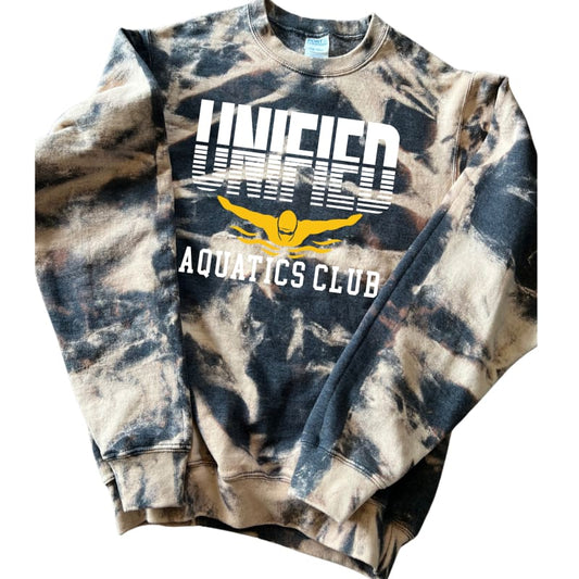 Unified Aquatics Club Scrunch Bleached “Split” Crewneck