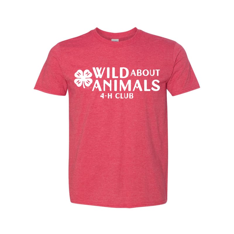 Wild About Animals 4-H Club Tee - Youth Small / White / Wild