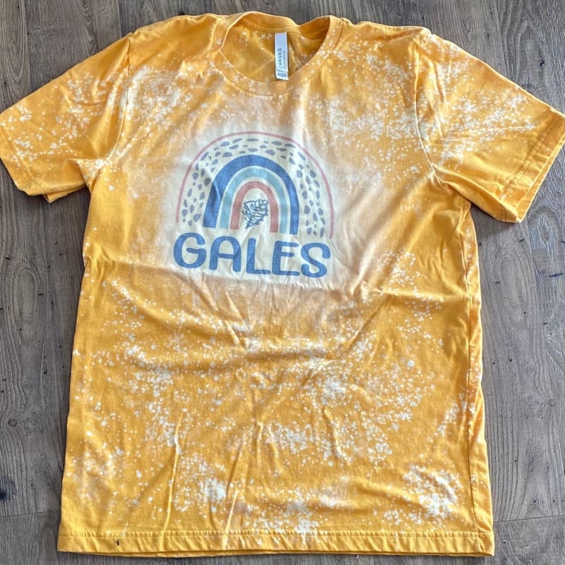 Adult Bleached Rainbow Gales Tee Yellow - XS - Clothing