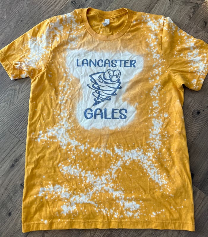 Adult Yellow Bleached Lancaster Gales Tee - XS - Clothing