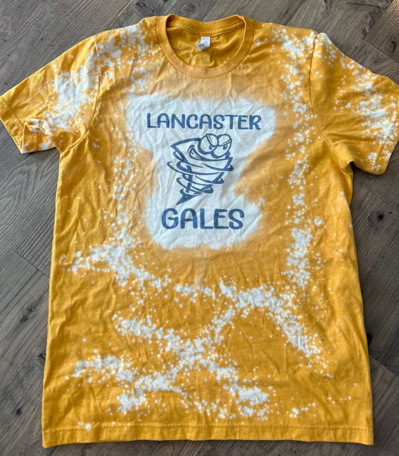 Adult Yellow Bleached Lancaster Gales Tee - XS - Clothing