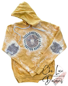 Bleached Adult Yellowstone Sweatshirt Hoodie - Small Crew - 