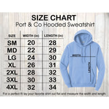 Bleached Bulldogs Football Sweatshirt size chart