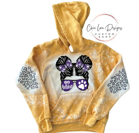 Bleached Go Bulldogs Messy Buns Sweatshirt