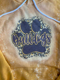 Bleached Paw Print Bulldogs Sweatshirt Hoodie - Clothing