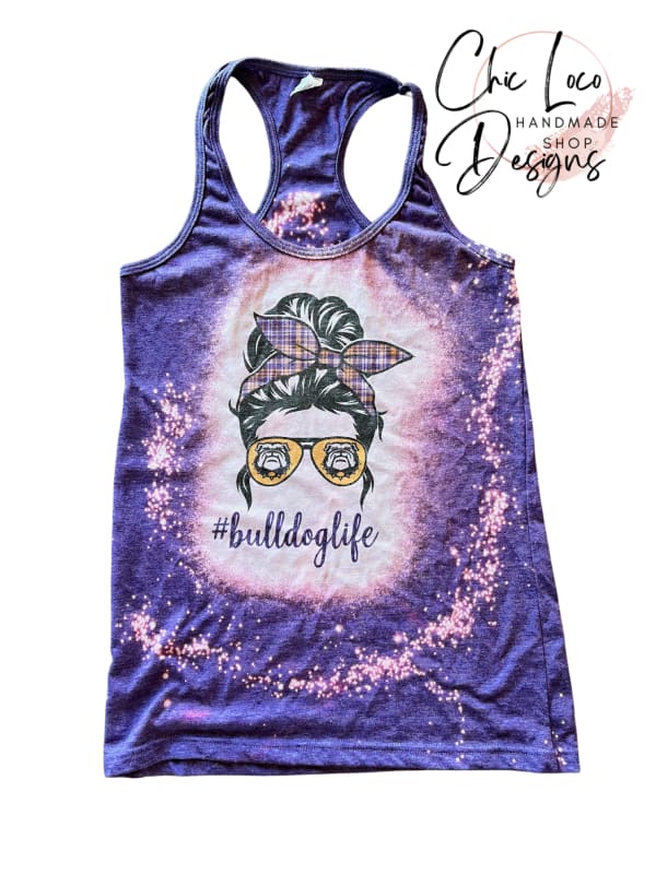 Bleached Purple Bulldog Life Tank - Small