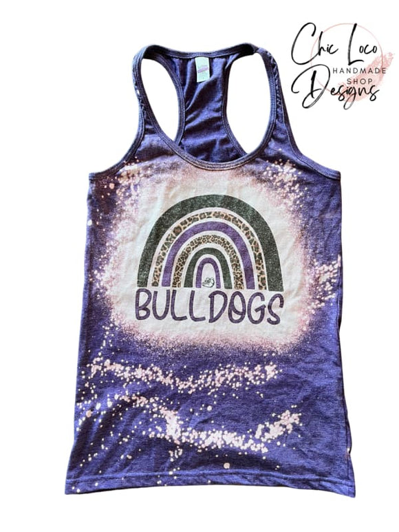 Bleached Purple Bulldogs Rainbow Tank - Small
