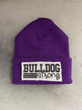 Bulldog Strong Beanie Winter Hat Toboggan Purple