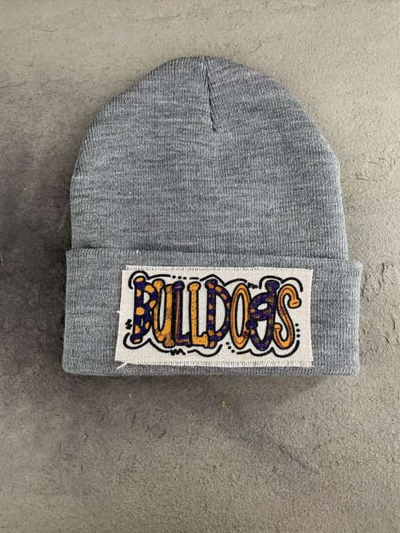 Bulldogs Beanie Winter Hat Toboggan Gray