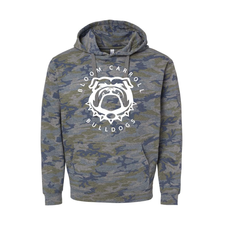 Camo Bloom Carroll Bulldogs Hood Unisex - Adult Small -