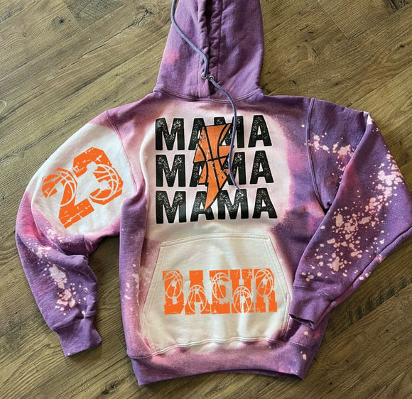 Custom Name and Number Mama Basketball Hood Sweatshirt