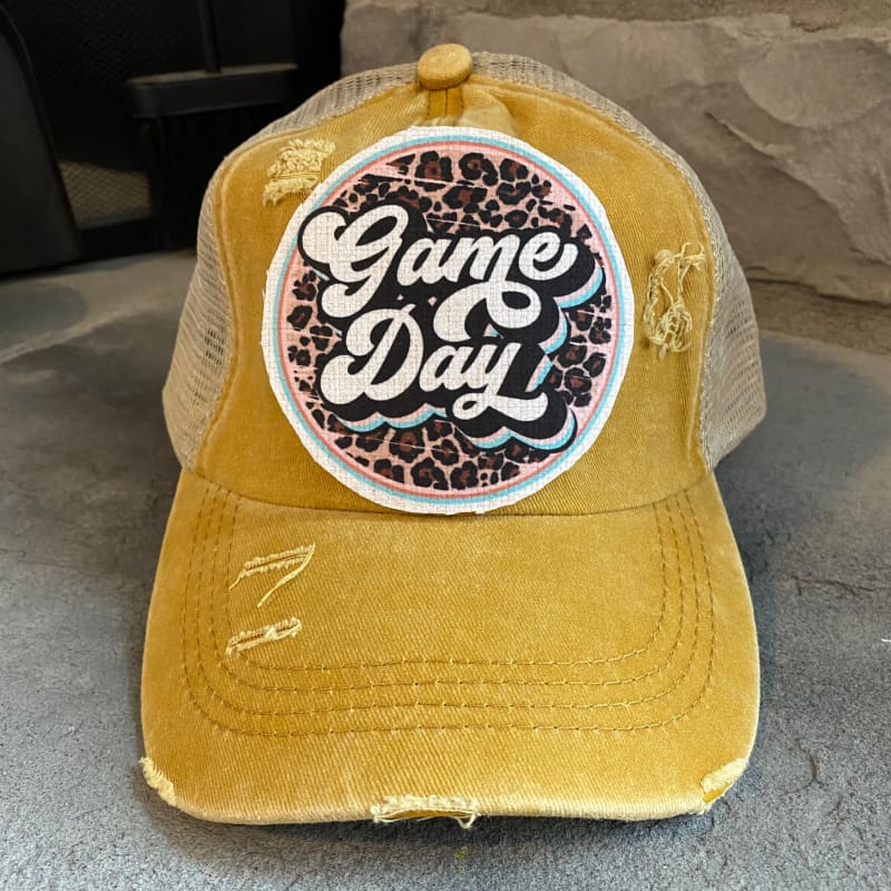 Game Day Ponytail Trucker Hat - Yellow - Trucker Hats