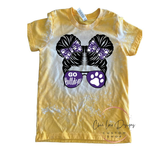 Go Bulldogs Messy Buns Youth Tee