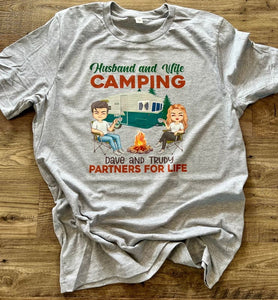 Husband and Wife Camping Partners for Life with Customized 