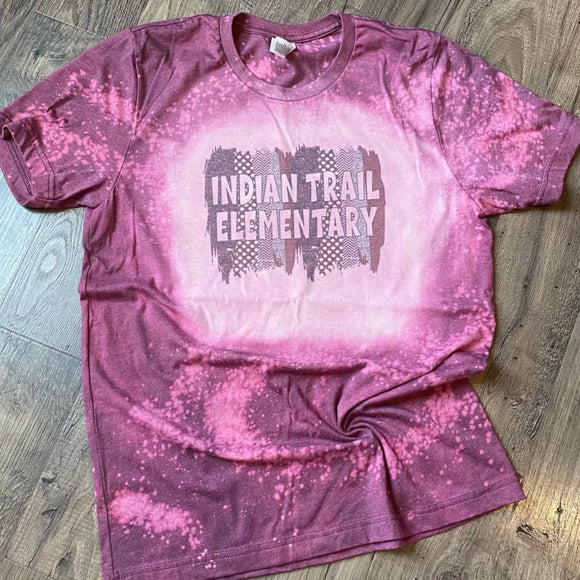 Indian Trail Elementary Bleached Unisex Tee - XS - Clothing