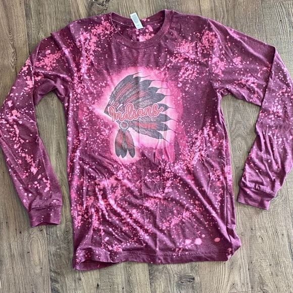 Indians Bleached Unisex Long Sleeve Tee - XS - Clothing