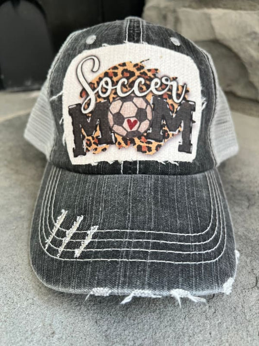 Soccer Mom Charcoal Ponytail Trucker Hat - Trucker Hats