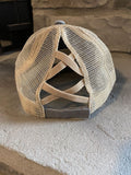 ponytail-trucker-hat-gray-criss-cross-back