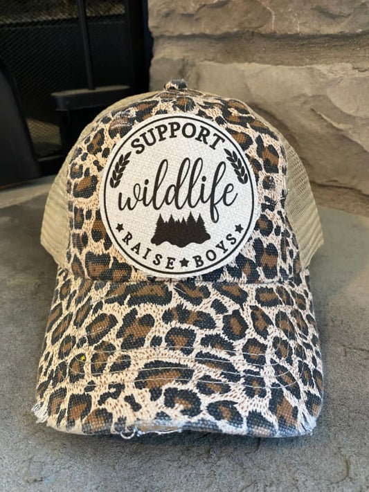 Support Wildlife Raise Boys Criss Cross Ponytail Hat - 