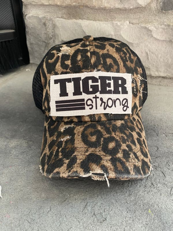 Tiger Strong Ponytail Hat - One Size / Leopard - Trucker 